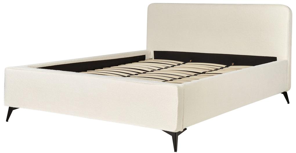 Buklé posteľ 180 x 200 cm krémová VALOGNES Beliani