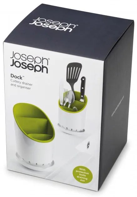 Odkvapkávací stojan na príbory, nože a nástroje JOSEPH JOSEPH Dock ™, sivý