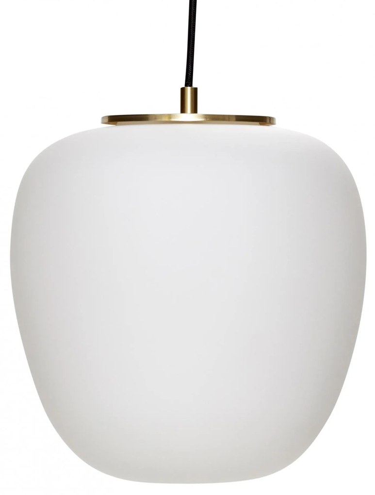 Hübsch Sklenený luster White/Brass 30 cm