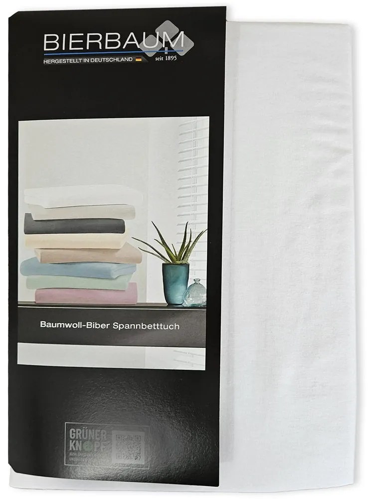 Bierbaum flanelová plachta White - 80-100 x 200 cm