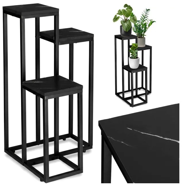 Stojan na kvety MUNIR čierny mramor