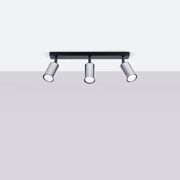 Sollux SL.1368 - Bodové svietidlo WINX 3xGU10/10W/230V čierna/chróm