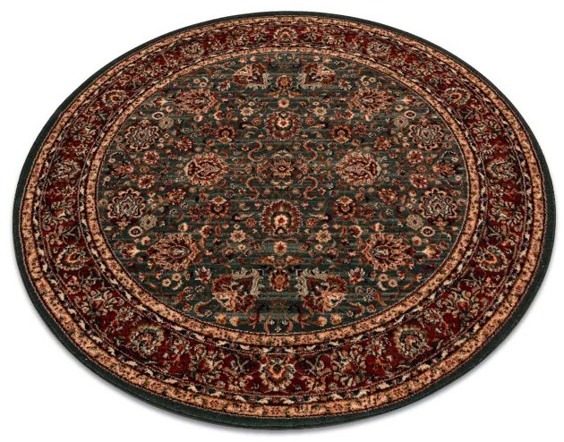 Koberec KASHQAI 4362 400 ornament, zelený / bordový kruh