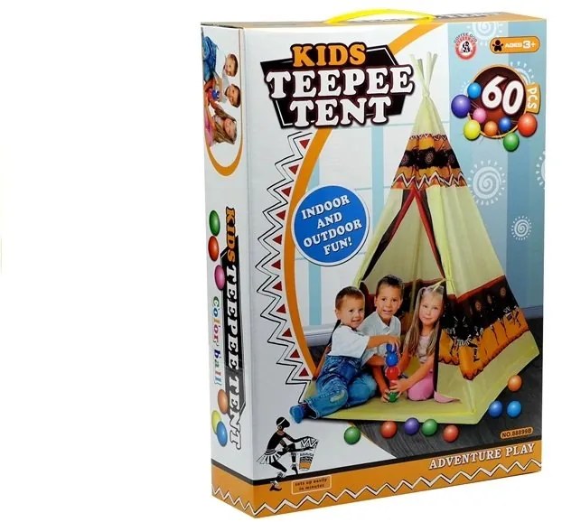 LEAN TOYS Indiánsky stan Teepee - hnedý