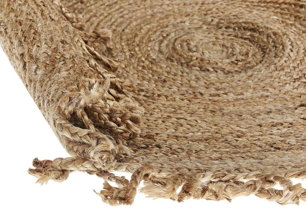Okrúhly jutový koberec ⌀ 120 cm béžový ZONGULDAK Beliani