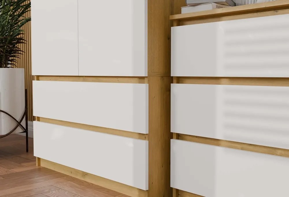Šatníková skriňa MALWA I 90 cm dub artisan/biela