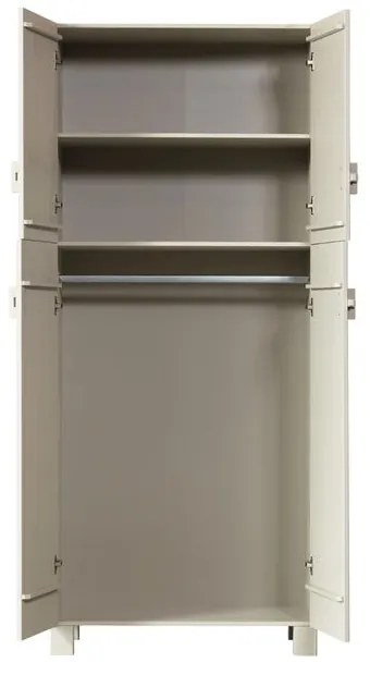Svetlosivá šatníková skriňa z borovicového dreva 90x210 cm Mees – Basiclabel