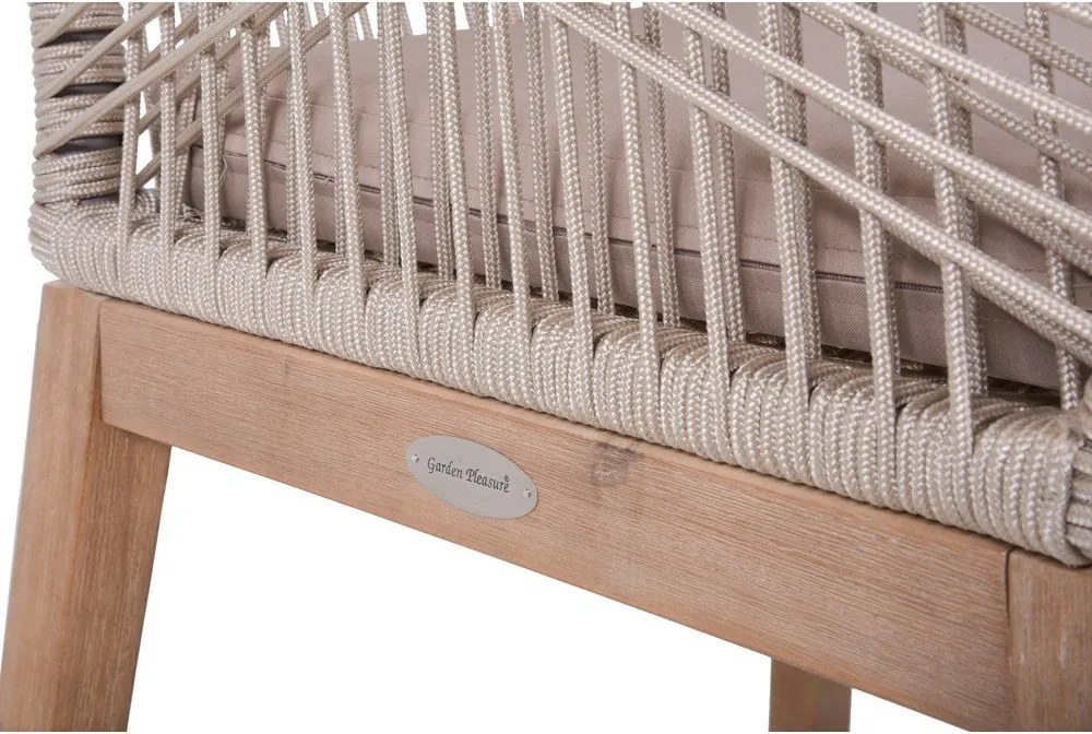 Béžová drevená záhradná stolička Pomona – Garden Pleasure