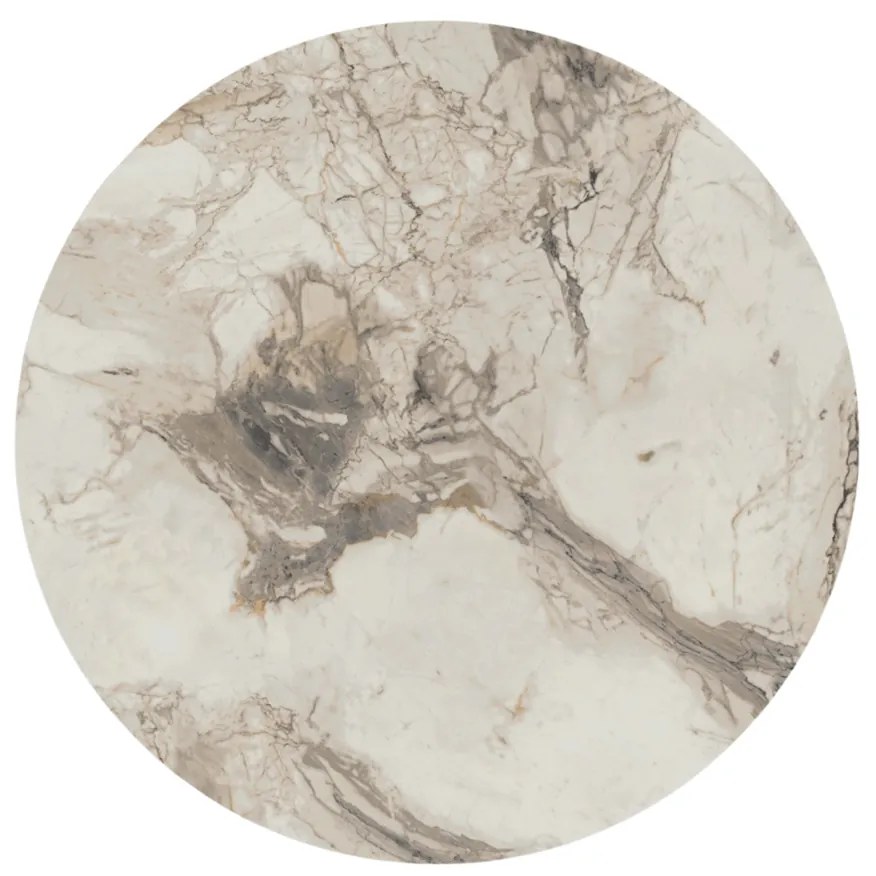 Písací stôl BODLE biely mramor/zlatý