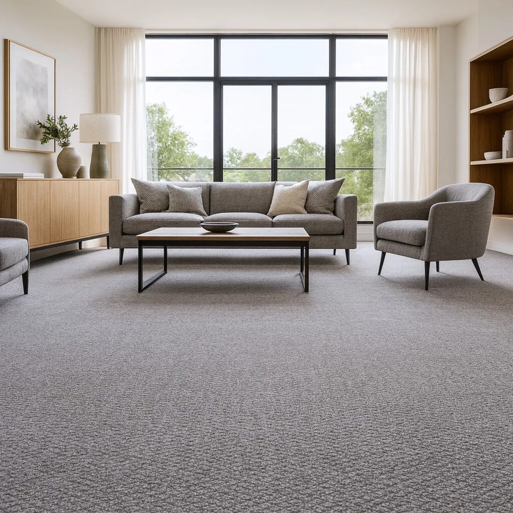 AladinWorld Expres, Metrážny koberec Atlas 92, na mieru, šíře 4m, šedá, filc, chodba / predsieň