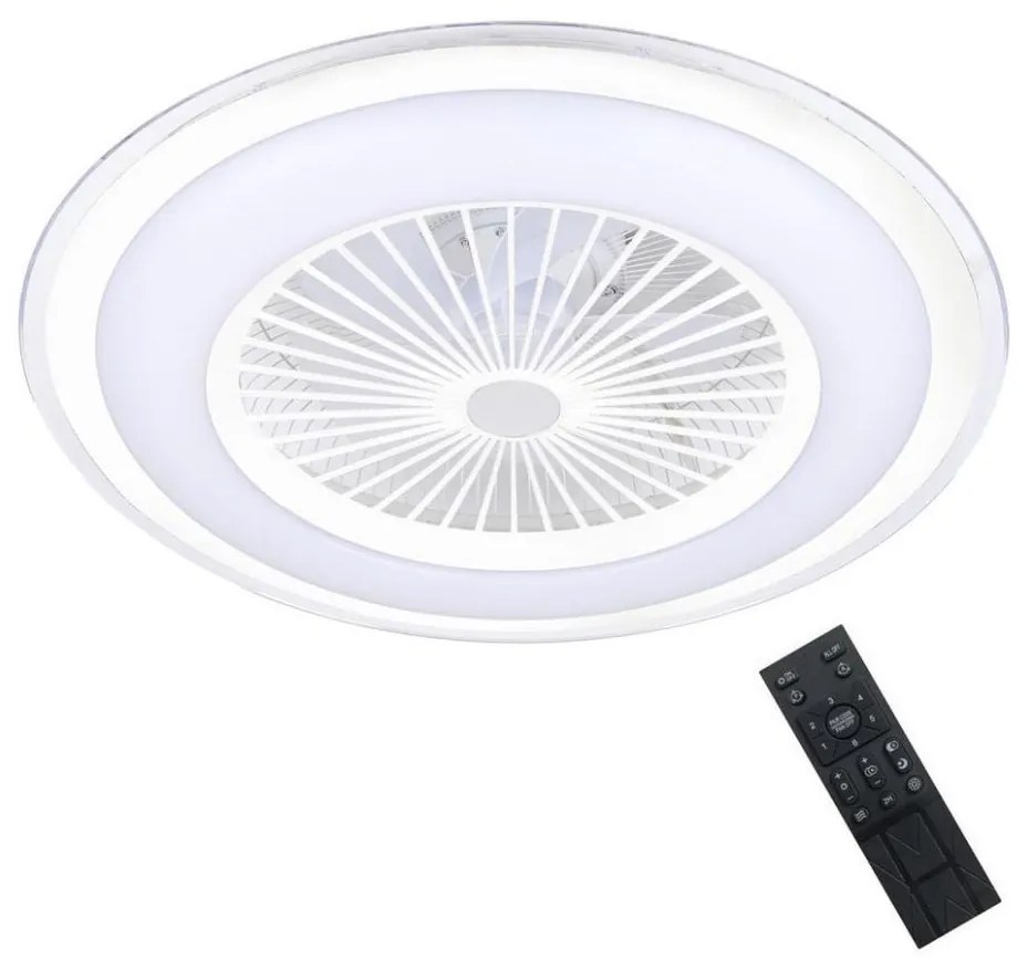 Milagro LED Stmievateľné stropné svietidlo s ventilátorom ZONDA LED/48W/230V biela + DO MI1977