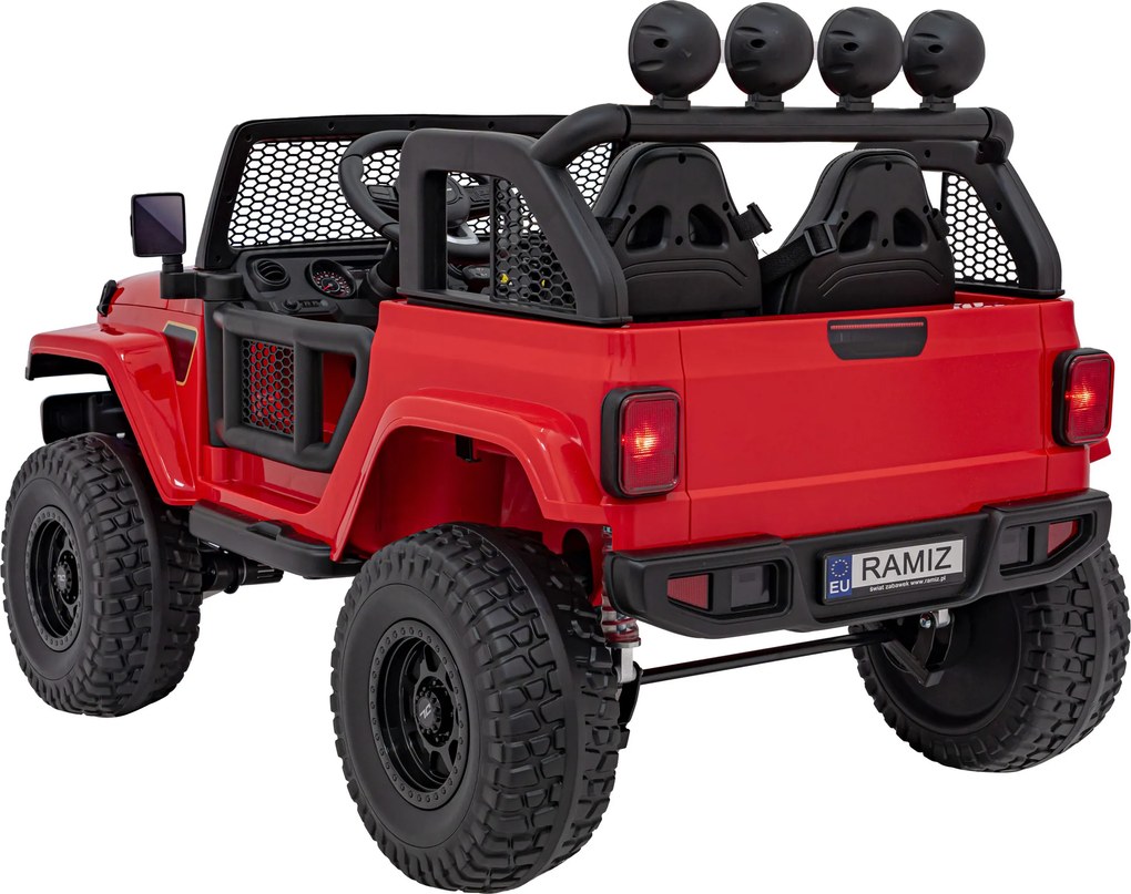 Ramiz OFF-ROAD 3.0 terénne auto pre deti Červené + diaľkové ovládanie + pomalý štart + pásy + LED audio