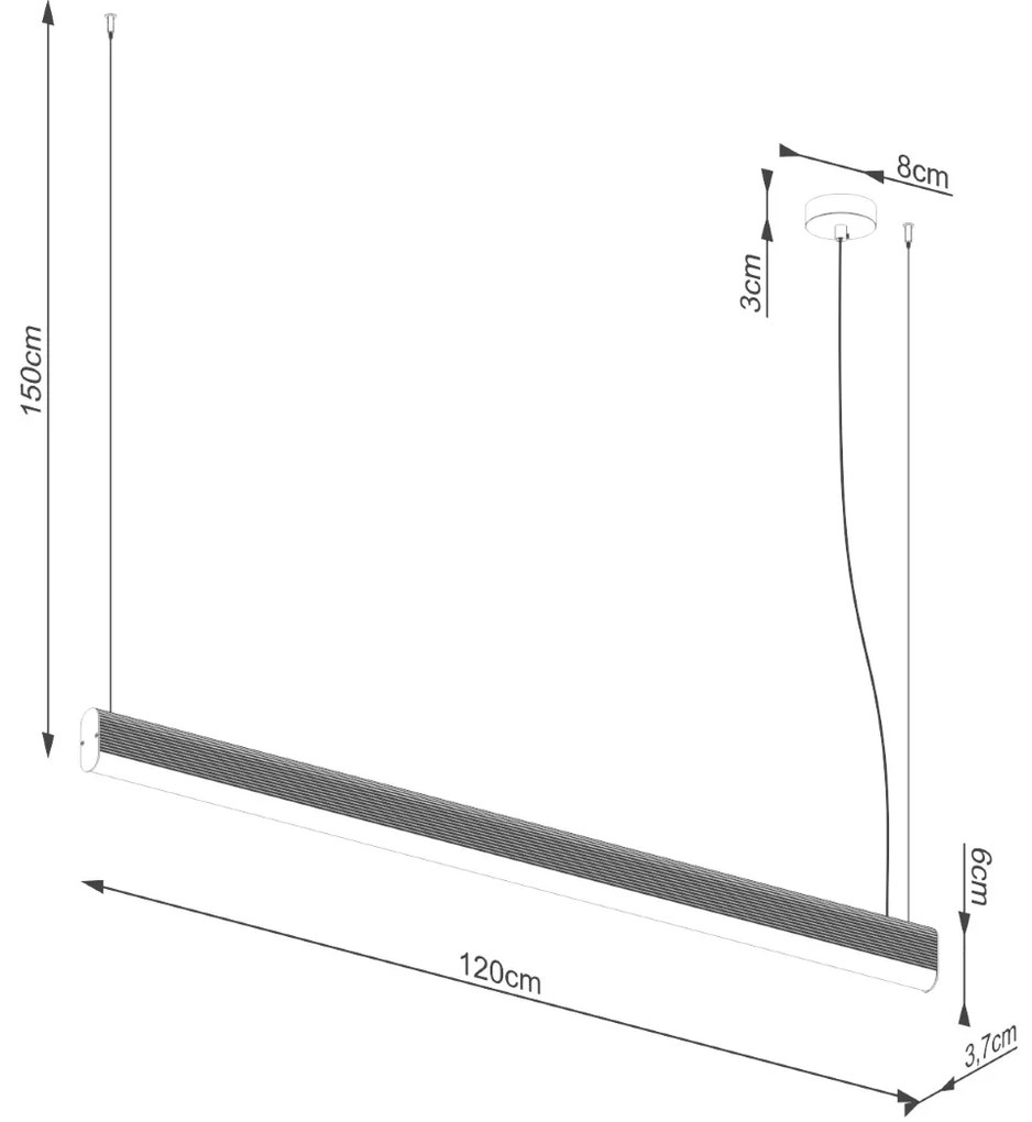 Závesné LED svietidlo Farge 120, 1x LED 38w, 3000k, w