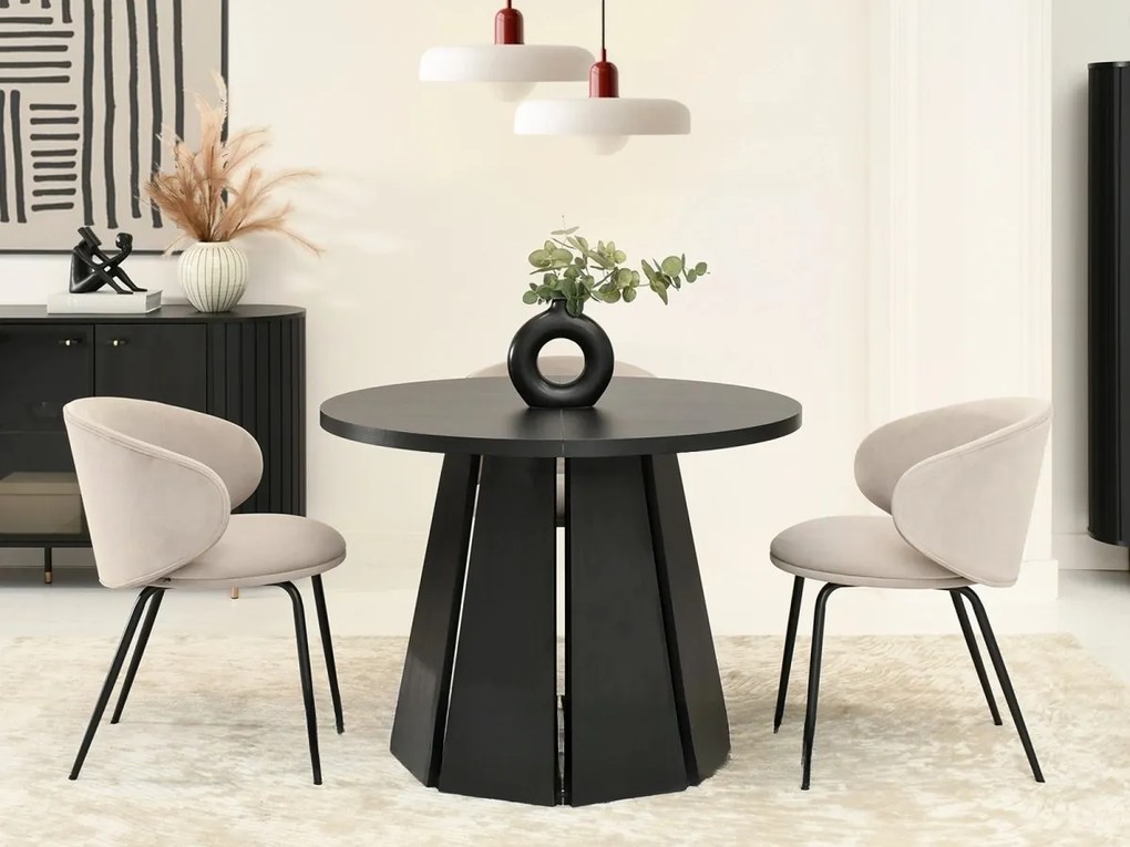 Rozkladací jedálenský stôl ORHAN čierny 100 - 180 cm