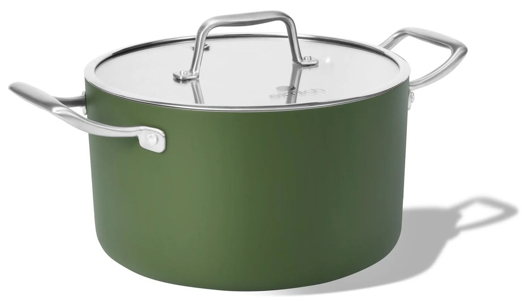 Elmich Nepriľnavý keramický hrniec Vital Ø 24 cm (6.3L) - olivovo zelená