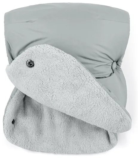 PETITE&MARS - Súprava detského fusaku 3v1 JIBOT + rukávniky na kočík svetlosivá