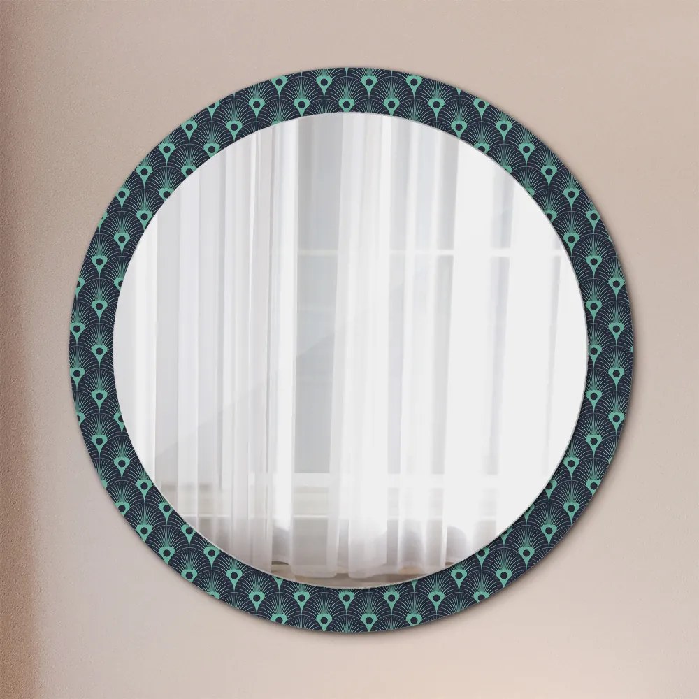 Okrúhle dekoračné zrkadlo s motívom Kvetinový vzor fi 90 cm
