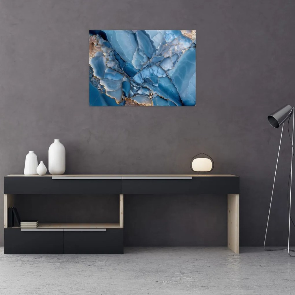 Obraz - Modrý členitý mramor (70x50 cm)