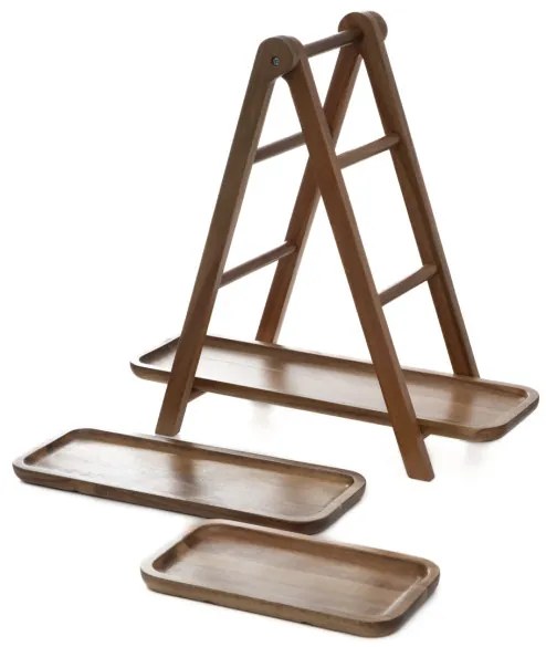 Podnos MOOKA trojposchodový, drevený 892702