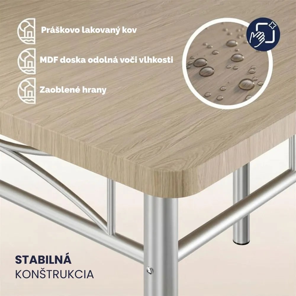 Jedálenská súprava PAUL, 5-dielna, dubová hnedá Jurhan
