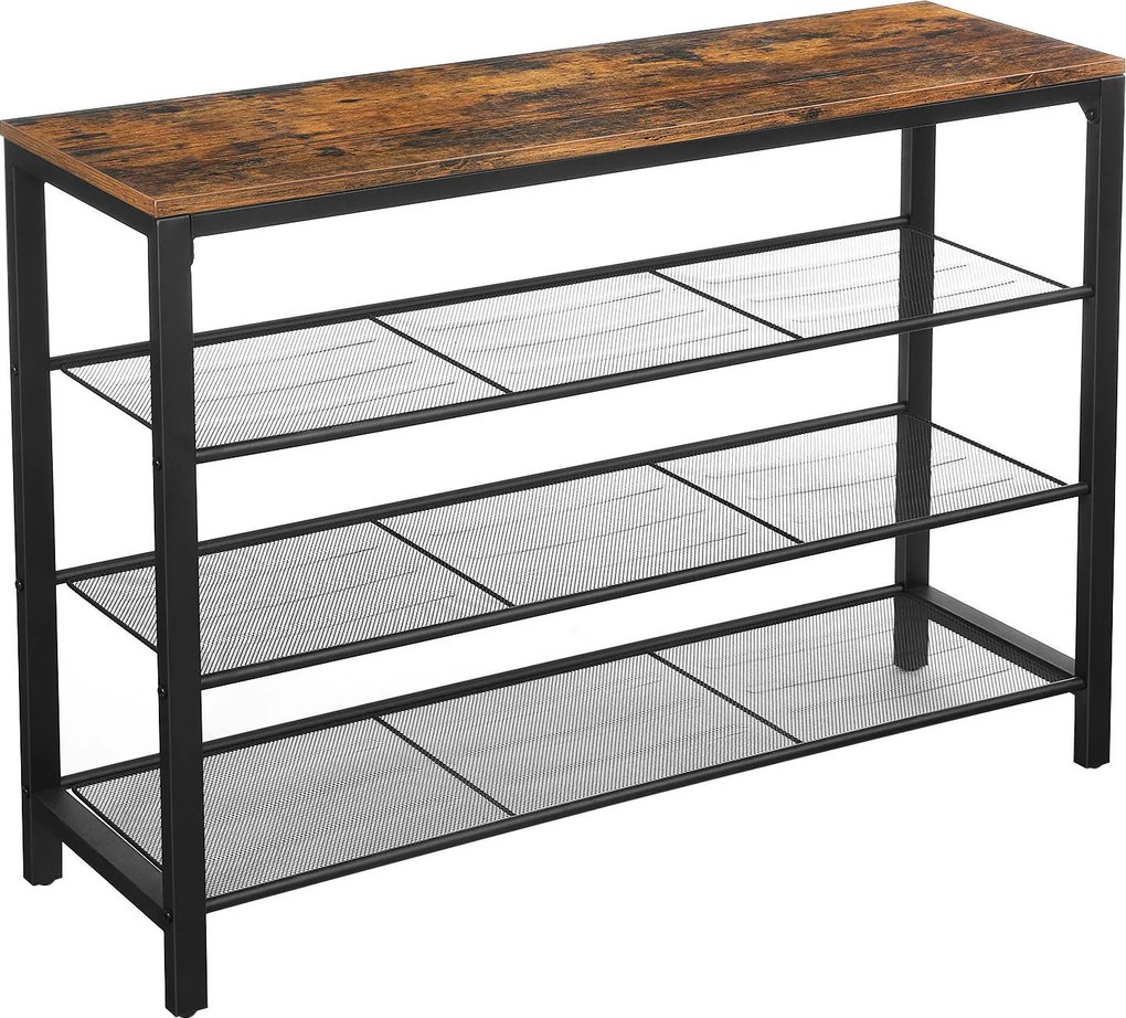 XXXLutz REGÁL NA TOPÁNKY, čierna, hnedá, 100/72/30 cm Boxxx - Online Only drobný nábytok - 002543009401