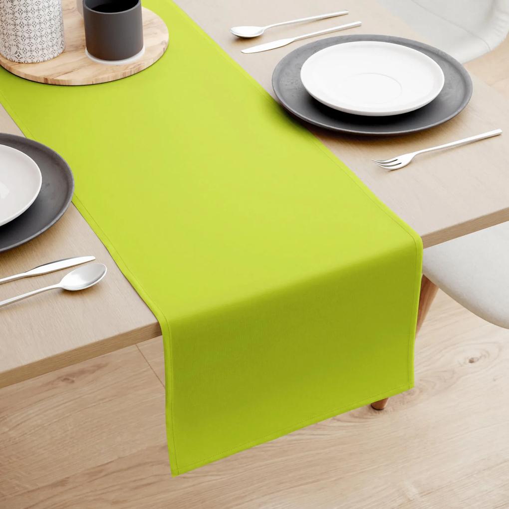 Goldea behúň na stôl loneta - zelený 20x160 cm