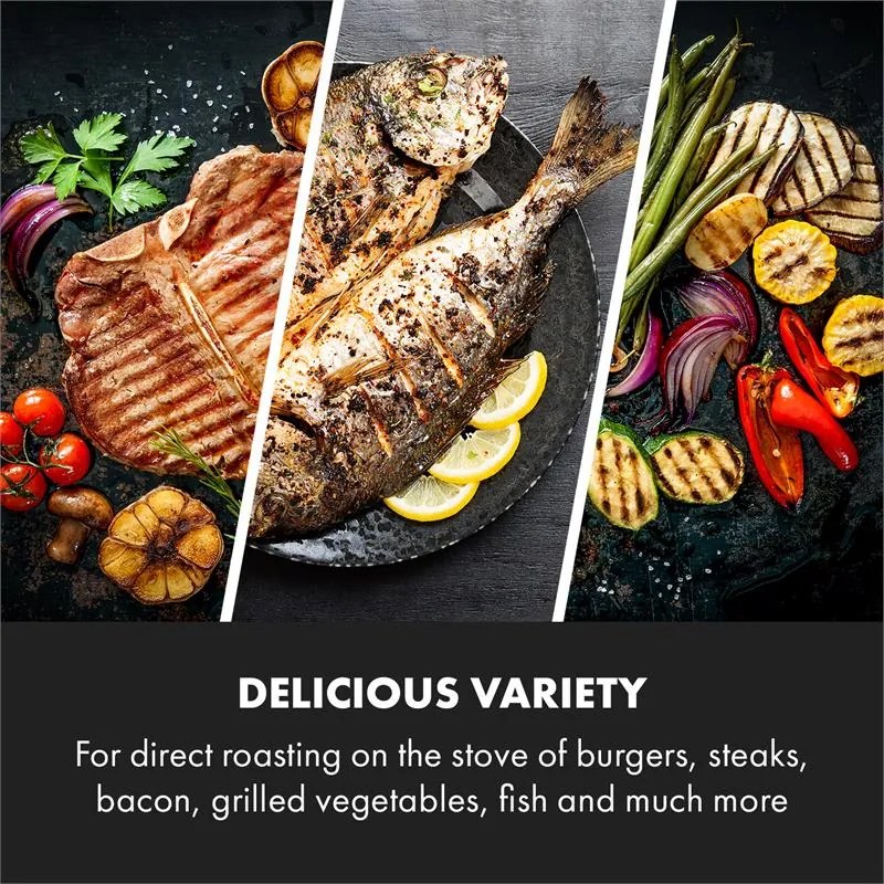 Klarstein Delicatessa Grill Pan, grilovacia platňa, príslušenstvo k indukčnej varnej doske, čierna