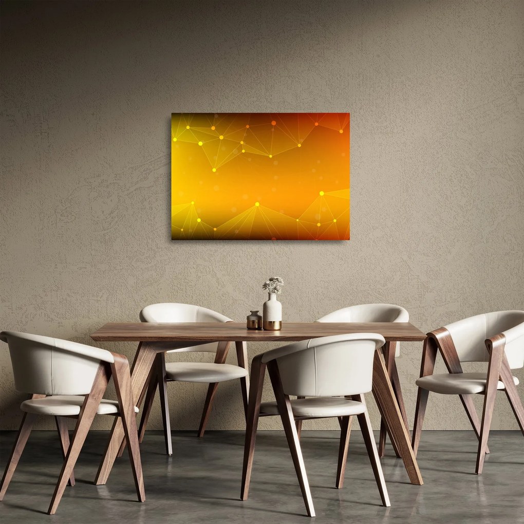 Abstraktný žltý sklenený obraz (70x50 cm)