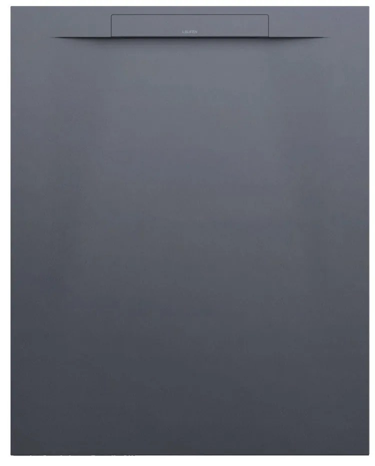 LAUFEN Pro S obdĺžniková sprchová vanička z materiálu Marbond, lineárny odtok na kratšej strane, 1000 x 800 x 28 mm, antracit matný, H2101810780001