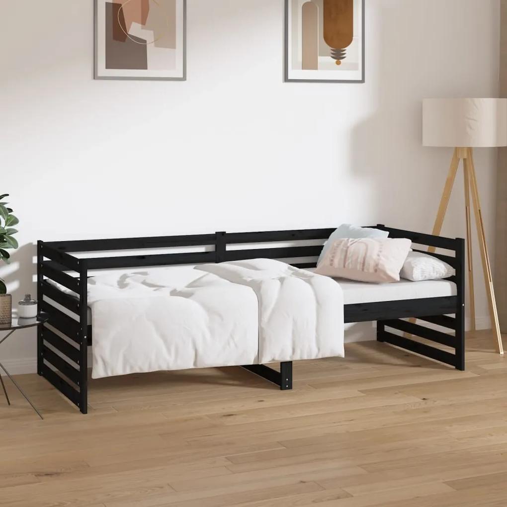 Denná posteľ čierna 80x200 cm borovicový masív