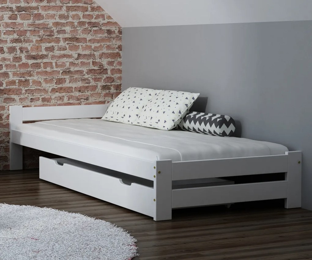 Posteľ borovica Ran VitBed 90x200cm biela | AMI Nábytok