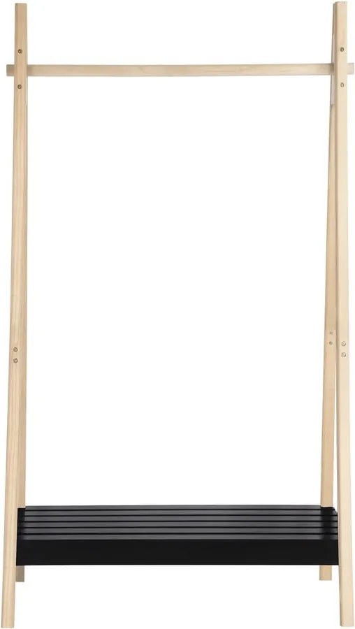 Čierny stojan na oblečenie z masívu pavlovnia Torino - House Nordic