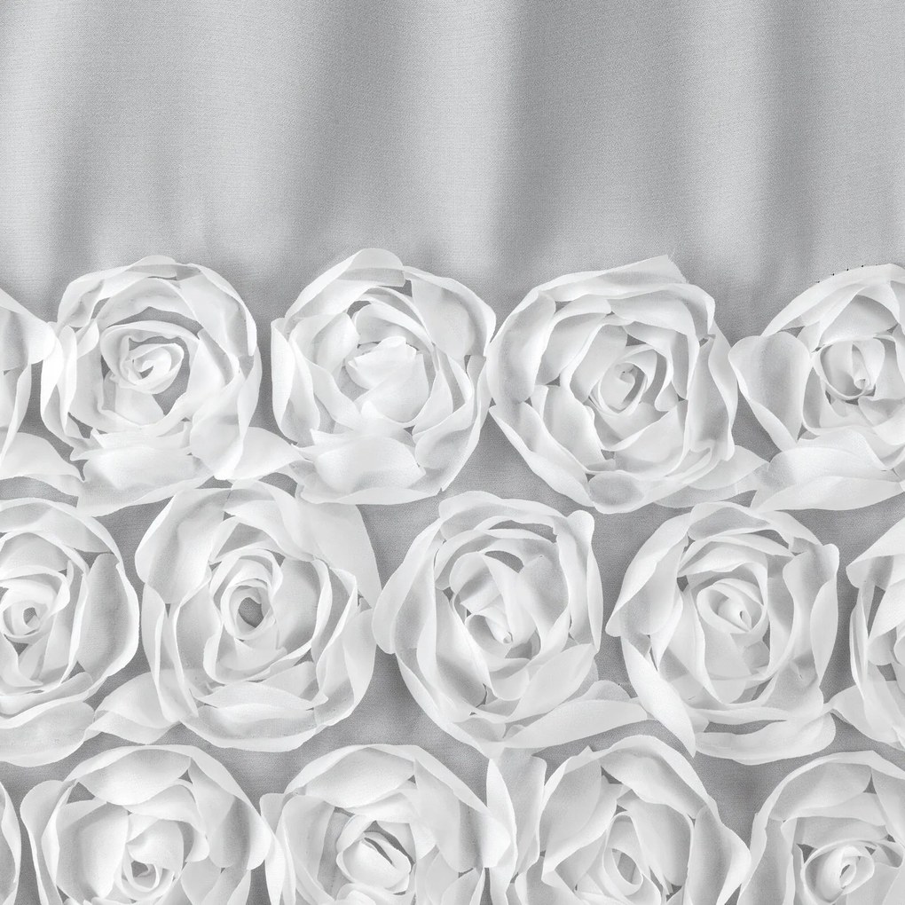 ZÁCLONA NA KRÚŽKOCH EVA MINGE ROSES8 400X160 CM BIELA
