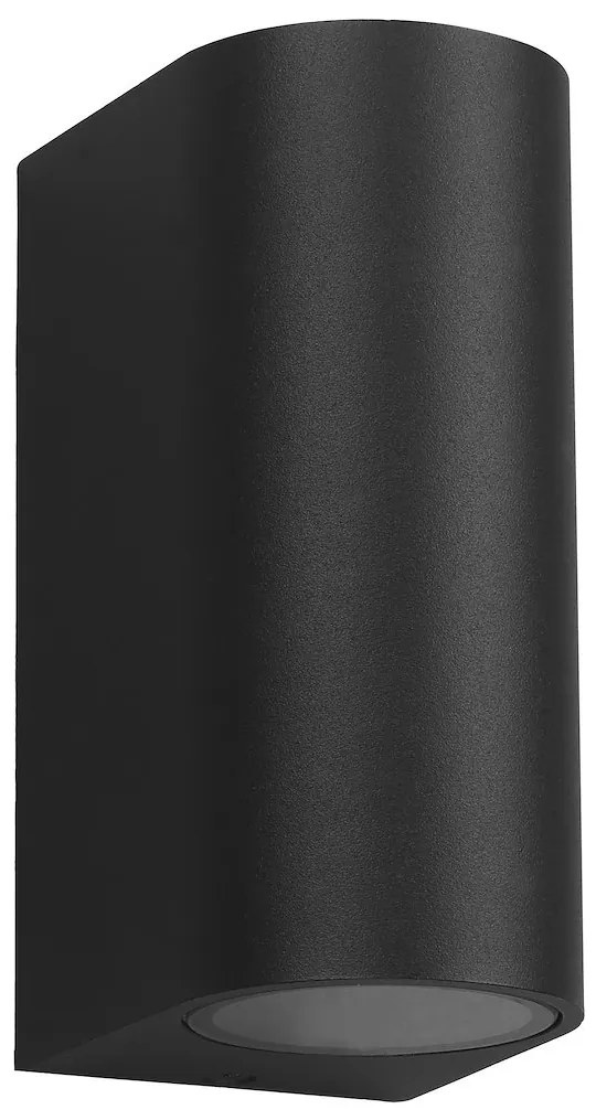 Exteriérové nástenné svietidlo Ovalis, 1x čierne hliníkové tienidlo, (15 cm)