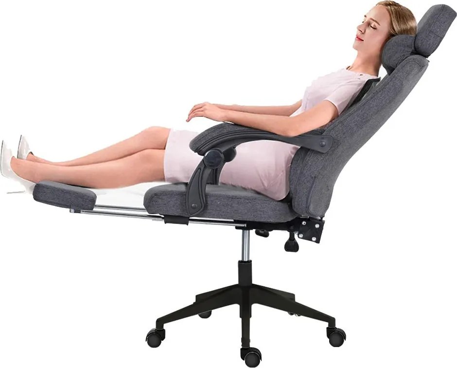 Kancelárska otočná stolička s opierkou hlavy - rôzne farby, tmavosivá