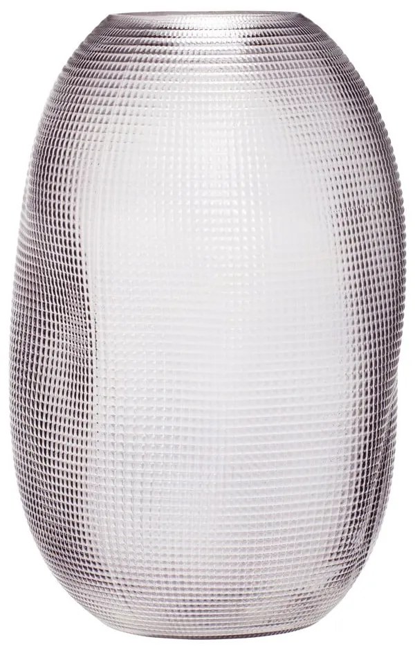 Sivá sklenená váza Hübsch Glam, výška 30 cm