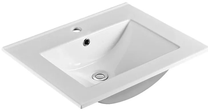 Mereo Mereo, Mailo, kúpeľňová skrinka s keramickým umývadlom 61 cm, chrómové madlo, MER-CN510
