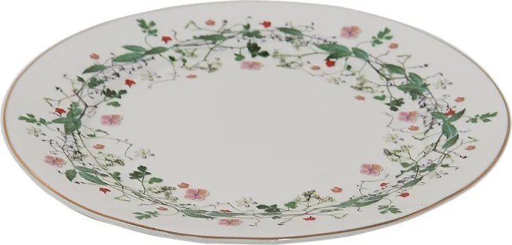 Porcelánový dezertný tanierik s kvetmi Flower fields - Ø 21*2 cm