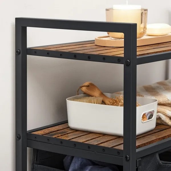 Koš na bielizeň REX hnedý/čierny