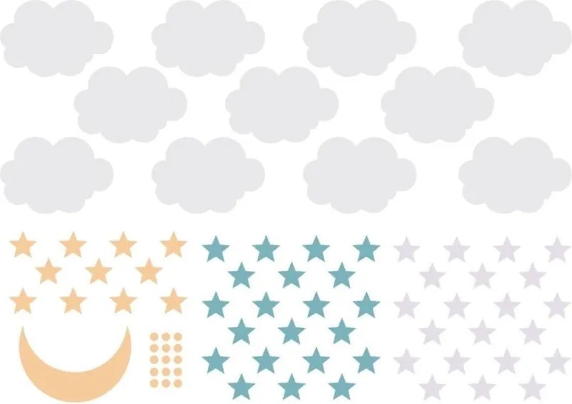 Samolepka do detskej izby sada farebnej oblohy