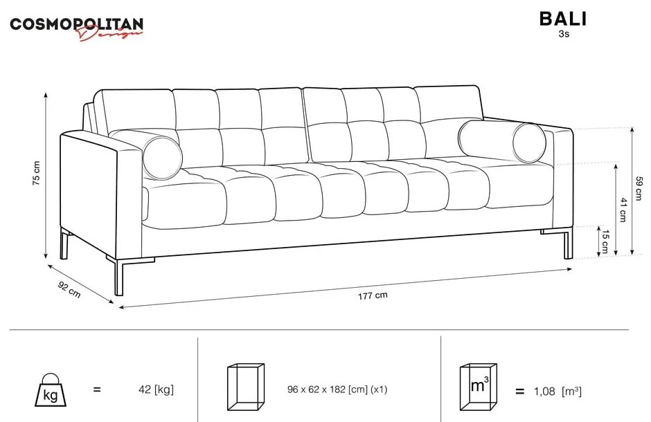 Žltá pohovka Cosmopolitan Design Bali