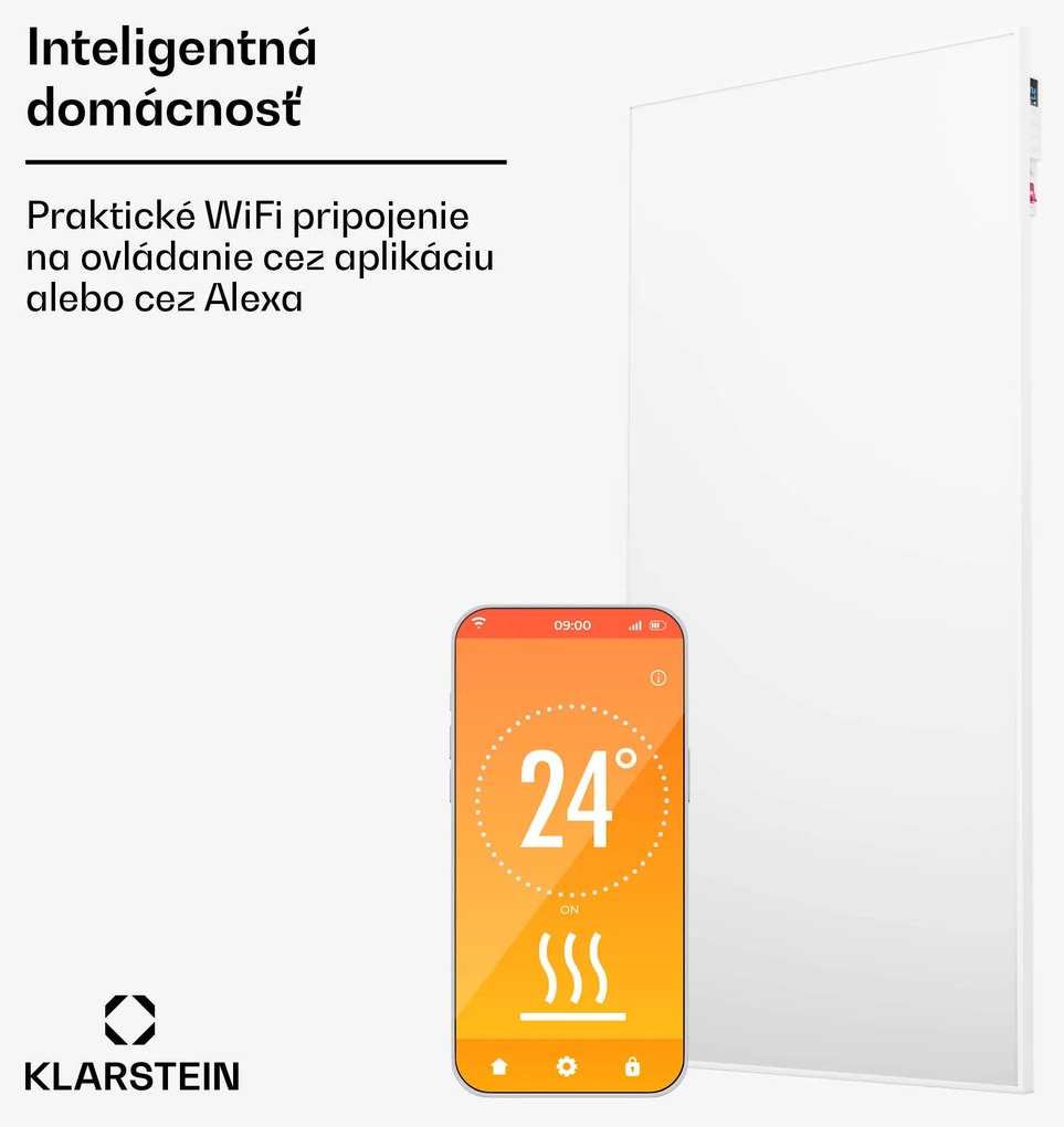 Klarstein Wonderwall Air Smart 770, infračervený ohrievač, 60 x 120 cm, 770 W, aplikácia