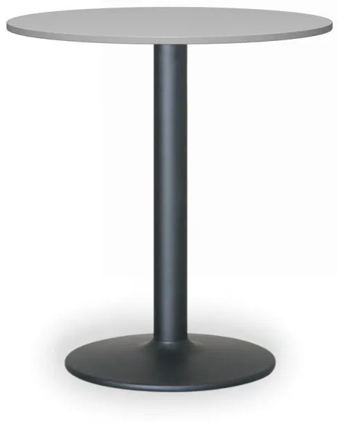 Konferenčný stolík FILIP II, priemer 800 mm, čierna podnož, doska sivá