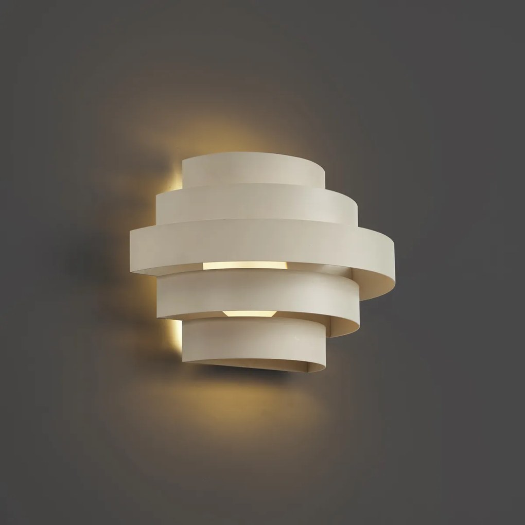 Moderná nástenná lampa béžová vrátane LED 3-stupňovo stmievateľná - Lines