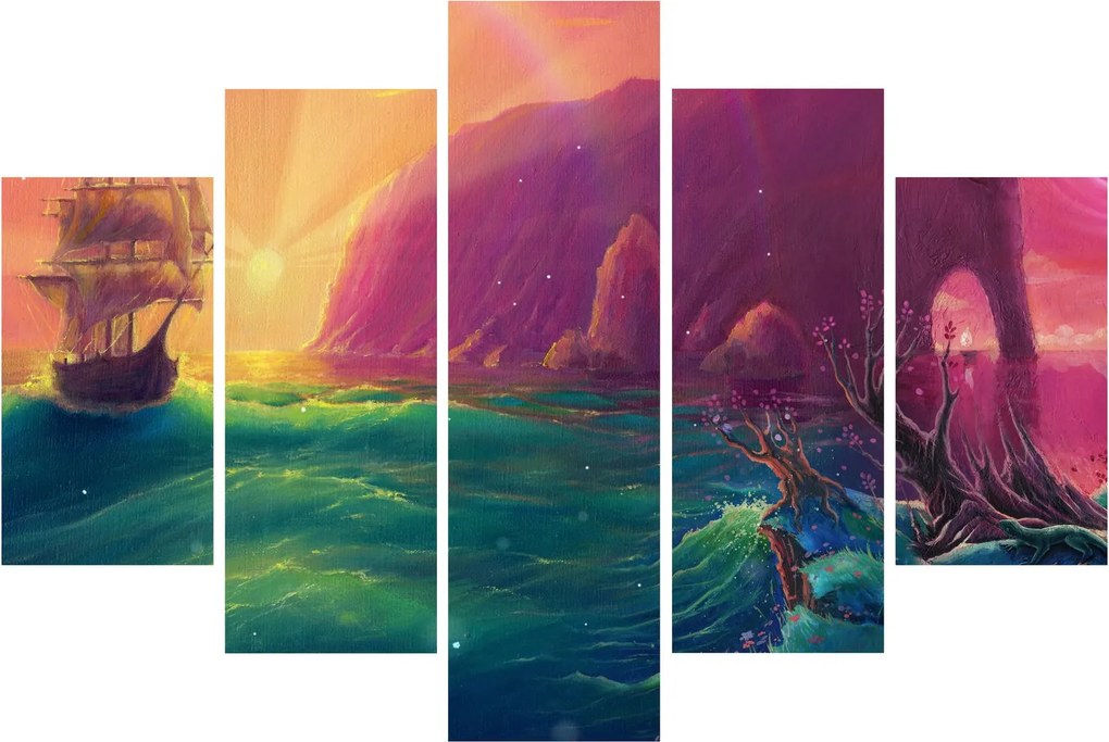 Obraz - Olejomaľba, Plavba do fantastickej ríše (150x105 cm)