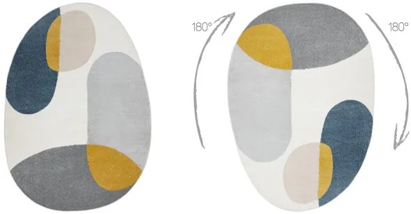 Koberec FUSION Shape 5706 biely / svetlosivý / zlatý