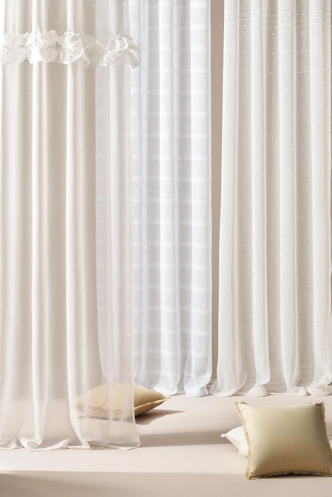 Room99 Záclona na krúžkoch Frilla s volánikmi Jednofarebná Farba: Béžová, Veľkosť: 250 x 250 cm