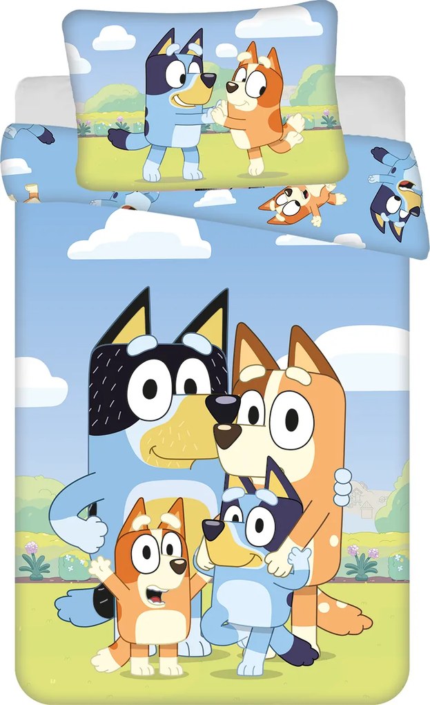 Jerry Fabrics Obliečky do postieľky 100x135 + 40x60 cm - Bluey 004