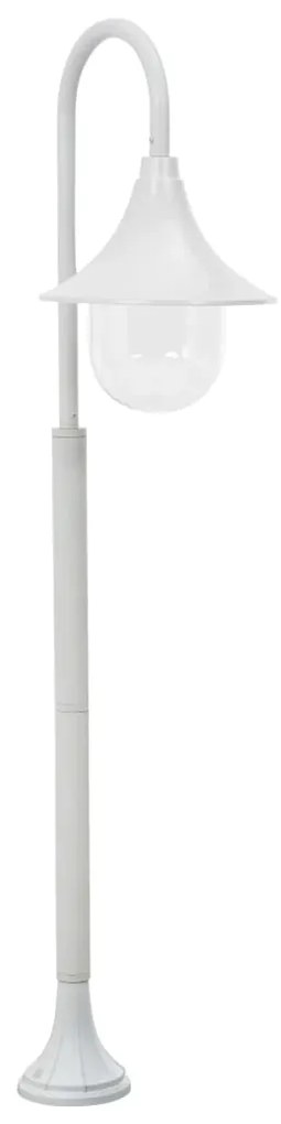 vidaXL Záhradná stĺpová lampa E27 120 cm hliníková biela