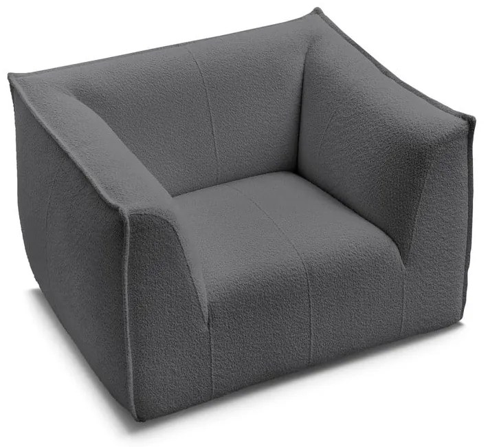 Tmavosivé kreslo z textílie buklé Giorgia – Bobochic Paris